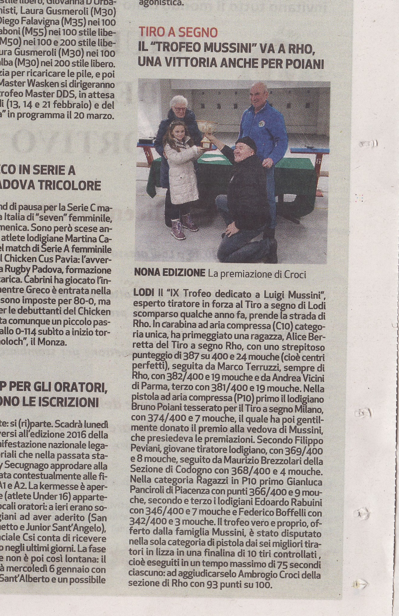 Articolo Il Cittadino trofeo Mussini 2015